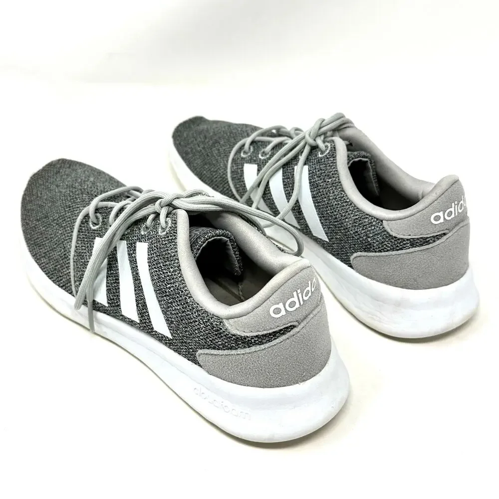 Adidas QT Racer Cloudfoam Gray White Knit Sneakers Women’s 6.5